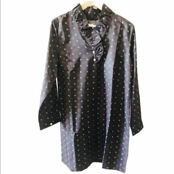MUD PIE Whitney Long Longline Flowy Office Sleeve Ruffle Womens  Dress SZ M - Picture 1 of 3